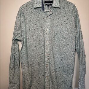 crown & ivy Blue Patterned Men's Shirt